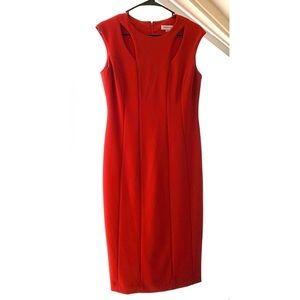 Sleek and sophisticated red sleeveless CK dress